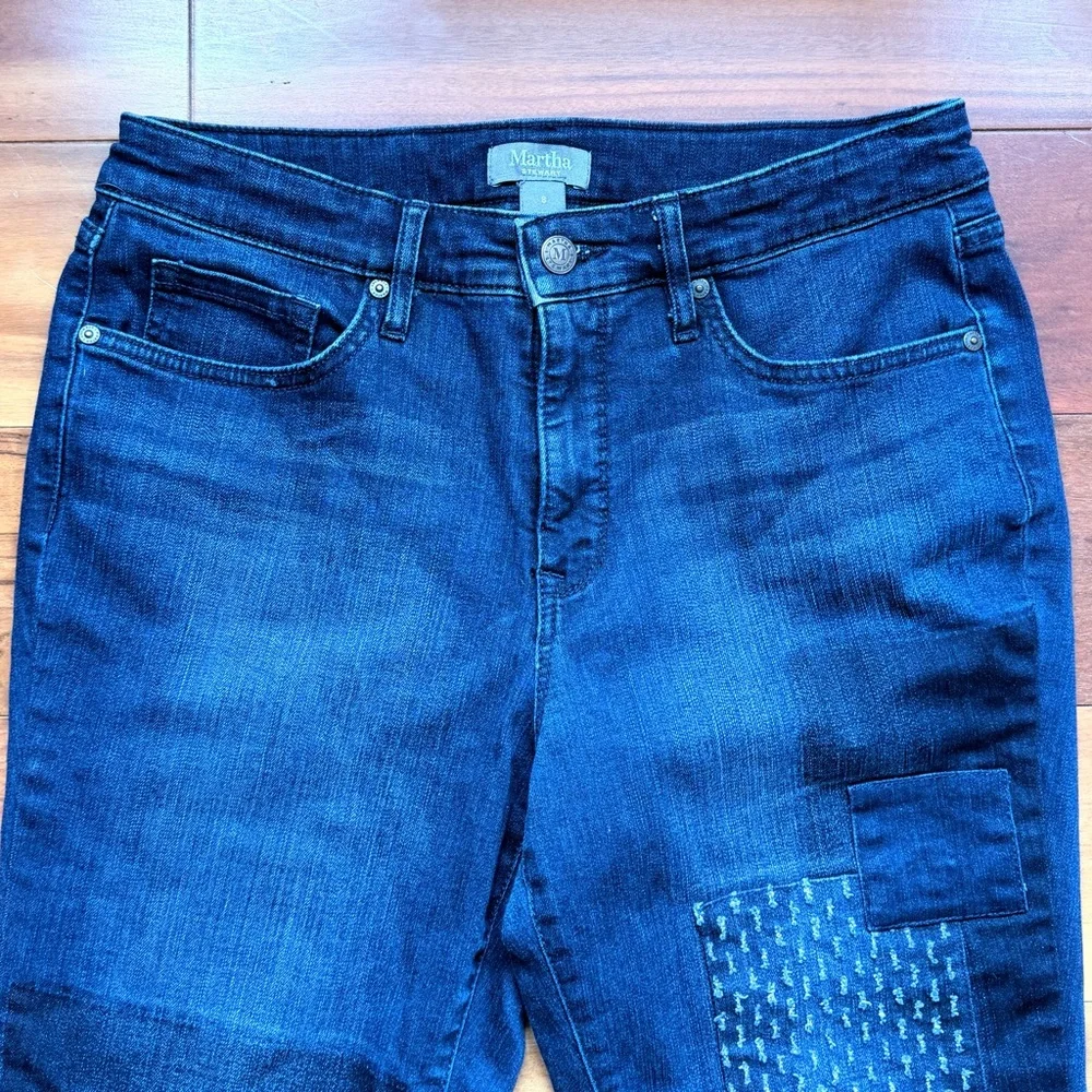 Martha Stewart Patchwork Textured Skinny Casual Jeans - Picture 3 of 10